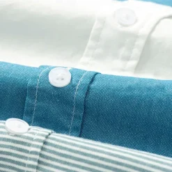 Best OUKU Men's Oxford Shirt Light Khaki Light Grey Dark Grey Blue White Long Sleeve Color Block Button Down Collar School Wedding Buttons Clothing Apparel Neutral Fashion Daily
