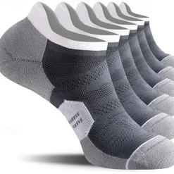 OUKU Men's 6-Pack Multi Packs Socks Ankle Socks Low Cut Socks Running Socks Casual Socks Black White Color Color Block Sports & Outdoor Daily Vacation Basic Medium Spring Fall Fashion Casual