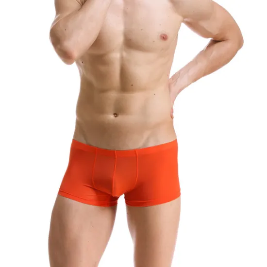 Best OUKU Men's 1pack Underwear Boxers Underwear Basic Polyester Pure Color Low Waist Light Blue Black