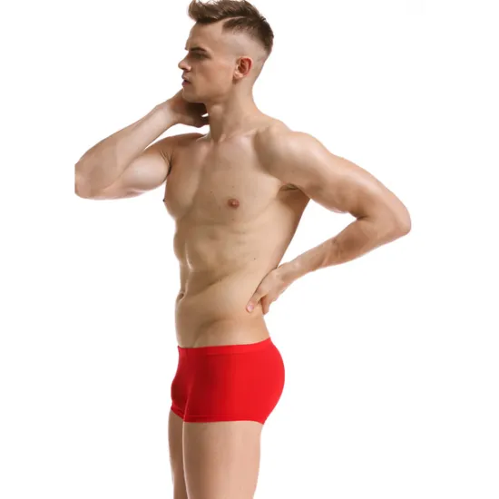 Best OUKU Men's 1pack Underwear Boxers Underwear Basic Polyester Pure Color Low Waist Light Blue Black