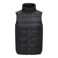Sale OUKU Men's Padded Hiking Vest Quilted Puffer Jacket Sleeveless Outerwear Trench Coat Top Outdoor Thermal Warm Windproof Breathable Quick Dry Winter Cotton Nylon Kong Lan Black Orange Work Hunting Ski