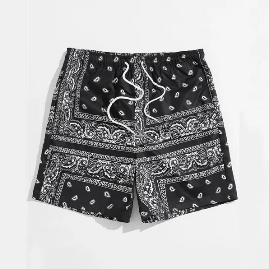 Clearance OUKU Men's Paisley Color Block Flower / Floral Shorts Summer Shorts Beach Shorts Mid Waist Streetwear Hawaiian Designer Casual Daily Holiday Elastic Waist 3D Print Drawstring Designer Clothing Apparel