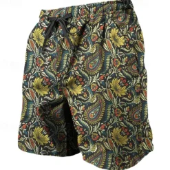 OUKU Men's Paisley Gradient Sweat Shorts Beach Shorts Terry Shorts Mid Waist Casual Athleisure Daily Holiday Streetwear Drawstring Elastic Waist 3D Print Designer Clothing Apparel