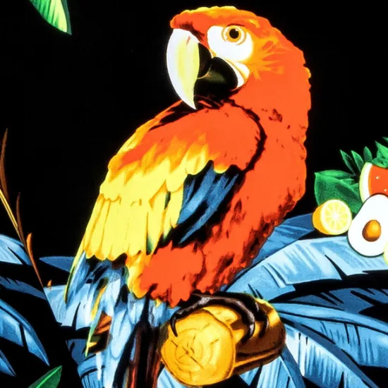 OUKU Men's Palm Tree Parrot Shirt Summer Hawaiian Shirt Aloha Shirt Short Sleeve Shirt Turndown Tropical Fashion Streetwear Casual Hawaiian Holiday S M L Green / Black