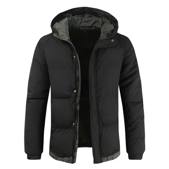 Hot OUKU Men's Parka Warm Work Daily Wear Pure Color Outerwear Clothing Apparel Casual Casual Daily Green Black White