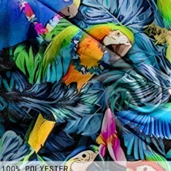 Discount OUKU Men's Parrot Flower / Plants Swim Trunks Swim Shorts Board Shorts Mid Waist Fashion Streetwear Designer Casual Daily Holiday Pocket Drawstring Elastic Waist Designer Clothing Apparel Blue