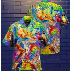 Sale OUKU Men's Parrot Leaves Shirt Summer Hawaiian Shirt Aloha Shirt Short Sleeve Shirt Turndown Tropical Fashion Hawaiian Casual Hawaiian Holiday Black Yellow Black / Brown S M L