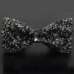 Sale OUKU Men's Party Bow Tie Bow Fashion men's diamond-studded star bow tie bow trendy party Accessories Men Luxury Sparkling Diamante Bowties Silver crystal and gem bow tie