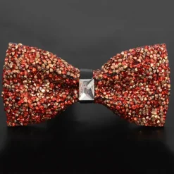 Sale OUKU Men's Party Bow Tie Bow Fashion men's diamond-studded star bow tie bow trendy party Accessories Men Luxury Sparkling Diamante Bowties Silver crystal and gem bow tie