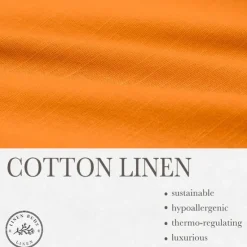 New OUKU Men's Patchwork Shirt Linen Shirt Summer Shirt Long Sleeve Basic Casual Beach Street Holiday Daily Wear Summer Fold-over Collar Orange