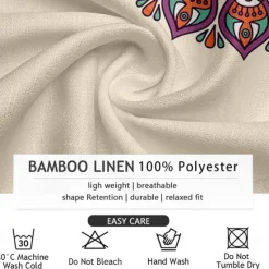 Sale OUKU Men's Pattern Ethnic Shirt Button Up Shirt Long Sleeve Casual Tribal Daily Holiday Summer Spring Fall Stand Collar Print Beige