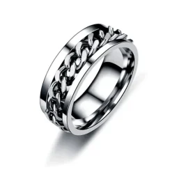 Best OUKU Men's 1PC Cuff Links Ring Gift Daily Classic Statement Silver Black Golden