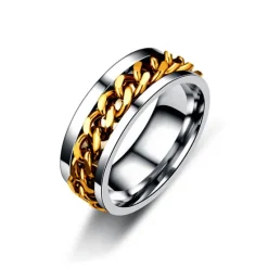 Best OUKU Men's 1PC Cuff Links Ring Gift Daily Classic Statement Silver Black Golden