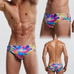 Hot OUKU Men's 1pcs Swim Briefs Swimwear Basic 85% Polyester 15% Spandex Dropped Blue red Pink