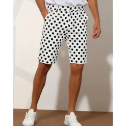 Hot OUKU Men's Pink Shorts Shorts Chino Shorts Bermuda shorts Work Shorts Pocket Polka Dot Comfort Breathable Outdoor Daily Going out Fashion Casual Black White