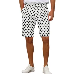 Hot OUKU Men's Pink Shorts Shorts Chino Shorts Bermuda shorts Work Shorts Pocket Polka Dot Comfort Breathable Outdoor Daily Going out Fashion Casual Black White