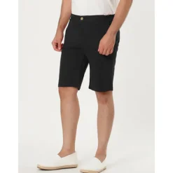 OUKU Men's Pink Shorts Shorts Chino Shorts Dress Shorts Bermuda shorts Pocket Plain Comfort Breathable Outdoor Daily Going out Fashion Casual Black Pink
