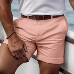 Hot OUKU Men's Pink Shorts Shorts Summer Shorts Casual Shorts Buttons Front Pocket Plain Comfort Breathable Short Casual Daily Holiday Fashion Designer Black White