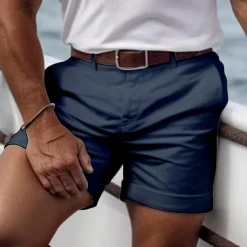 Hot OUKU Men's Pink Shorts Shorts Summer Shorts Casual Shorts Buttons Front Pocket Plain Comfort Breathable Short Casual Daily Holiday Fashion Designer Black White