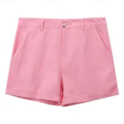 Hot OUKU Men's Pink Shorts Shorts Summer Shorts Casual Shorts Buttons Front Pocket Plain Comfort Breathable Short Casual Daily Holiday Fashion Designer Black White