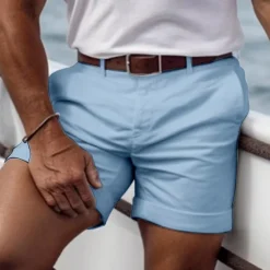 Hot OUKU Men's Pink Shorts Shorts Summer Shorts Casual Shorts Buttons Front Pocket Plain Comfort Breathable Short Casual Daily Holiday Fashion Designer Black White