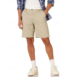 Online OUKU Men's Pink Shorts Summer Shorts Work Shorts Casual Shorts Buttons Pocket Plain Comfort Formal Party Work Fashion Classic Style Pink Khaki