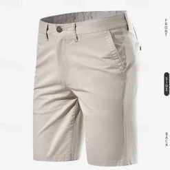 Online OUKU Men's Pink Shorts Summer Shorts Work Shorts Casual Shorts Buttons Pocket Plain Comfort Formal Party Work Fashion Classic Style Pink Khaki