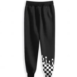 Discount OUKU Men's Plaid / Check Sweatpants Joggers Pants Trousers Mid Waist Drawstring Elastic Waist Fashion Business Casual Street Dailywear Pocket Spring Fall Winter 3D Print Black