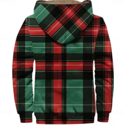 Clearance OUKU Men's Plaid Fleece Hoodie Hoodies Daily Casual Long Sleeve Hooded Vacation Streetwear Drawstring Fall Winter Designer Red