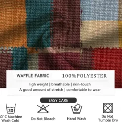 Discount OUKU Men's Plaid Golf Shirt Long Sleeve Polo Shirts Collared Shirts Vintage Casual Vacation Wear Formal Wear Festival Wear Buttons 3D Print Spring Fall Winter Blue