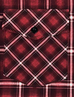 Best OUKU Men's Plaid Shirt Western Shirt Cowboy Shirt Long Sleeve Vintage Western Style Daily Wear Going out Weekend Fall & Winter Turndown Pocket Print Button-Down Black Burgundy Khaki Gray