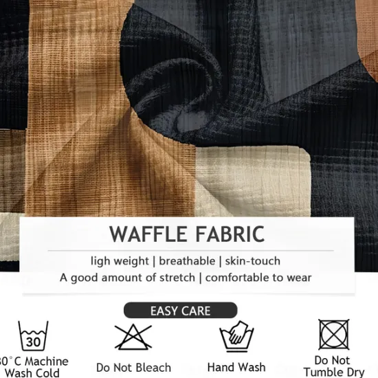 Sale OUKU Men's Plaid Waffle Polo Shirts Golf Shirt Long Sleeve Polo Shirts Collared Shirts Vintage Casual Vacation Wear Formal Wear Festival Wear Buttons 3D Print Spring Fall Winter Blue