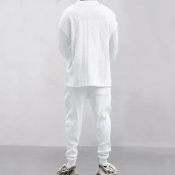 OUKU Men's Plain Basic Sweatshirts Sweatshirt Tracksuit Sweatsuit Long Sleeve Sweatshirt V Neck Streetwear Basic Casual Sports & Outdoor Daily Holiday 2 Piece Fall & Winter