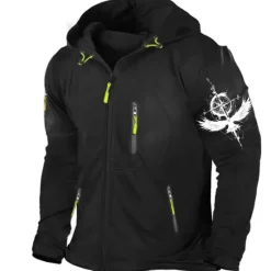 Outlet OUKU Men's Plain Eagle Long Sleeve Sweatshirts Hooded Streetwear Casual Sports & Outdoor Daily Spring & Fall Black Light Grey Dark Gray Clothing Apparel Designer S M L XL 2XL 3XL