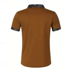 Discount OUKU Men's Plain Golf Shirt Short Sleeve Polo Shirts Lapel Casual Business Casual Business Athleisure Pocket Buttons Summer Dark Brown Black Dark Green