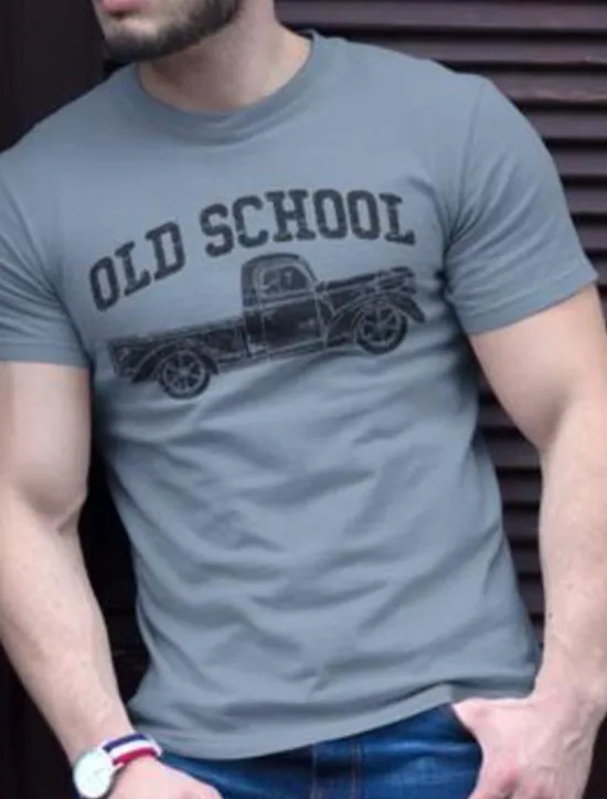 OUKU Men's Plus Size Big Tall T shirt Tee Tee Crewneck Black White Navy Blue Short Sleeves Outdoor Going out Print Car Letter Clothing Apparel Cotton Blend Streetwear Stylish Casual