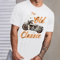Best OUKU Men's Plus Size Big Tall T shirt Tee Tee Graphic Tee Crewneck Black White Short Sleeves Outdoor Going out Print Letter Clothing Apparel Cotton Blend Stylish Casual Tops