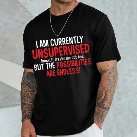 Discount OUKU Men's Plus Size T shirt Tee Big and Tall Graphic Crewneck Print Short Sleeves Summer Streetwear Stylish Casual Tops Outdoor Going out Tops Black