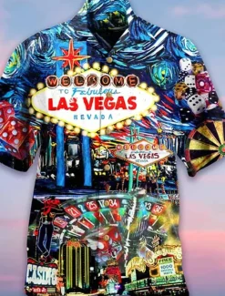 Clearance OUKU Men's Poker Darts Shirt Summer Hawaiian Shirt Aloha Shirt Short Sleeve Shirt Cuban Collar Sports Fashion Streetwear Outdoor Casual Hawaiian S M L Blue