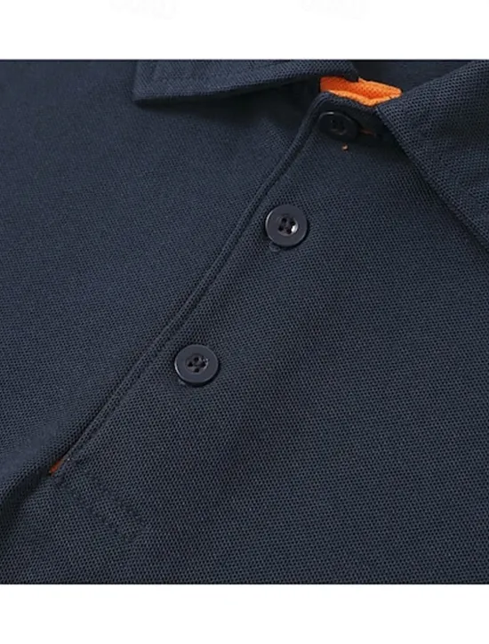 Discount OUKU Men's Polo Casual Sports Turndown Short Sleeve Sports Leisure Plain Button Front Summer Navy + white Navy + Navy Navy + Black Navy + yellow Navy blue + milk green Polo