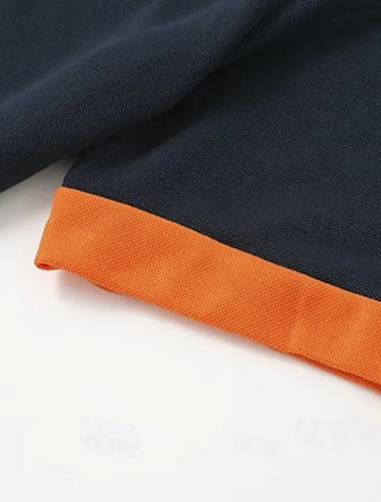 Discount OUKU Men's Polo Casual Sports Turndown Short Sleeve Sports Leisure Plain Button Front Summer Navy + white Navy + Navy Navy + Black Navy + yellow Navy blue + milk green Polo