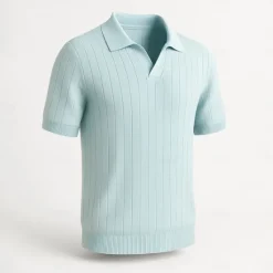 Discount OUKU Men's Polo Knit Polo Sweater Business Casual V Neck Short Sleeve Formal Solid Color Novelty Summer All Seasons Light Blue Light Khaki Black White Army Green Coffee Polo
