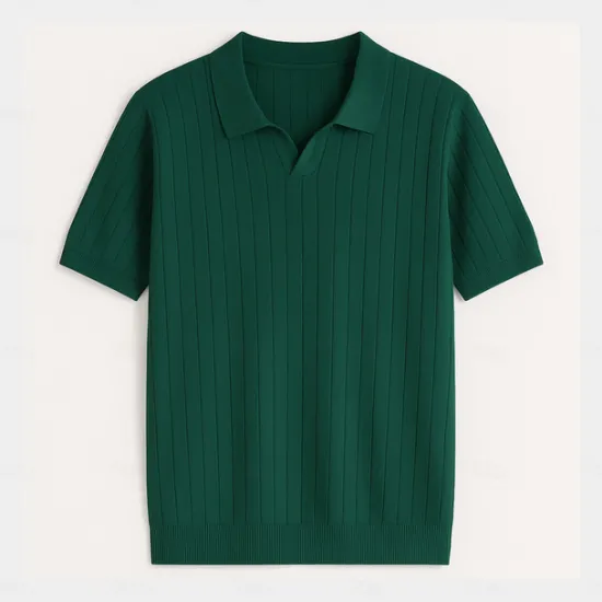 Discount OUKU Men's Polo Knit Polo Sweater Business Casual V Neck Short Sleeve Formal Solid Color Novelty Summer All Seasons Light Blue Light Khaki Black White Army Green Coffee Polo