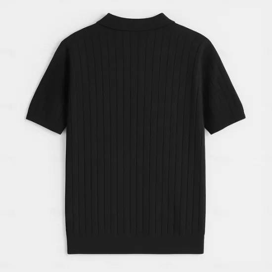 Discount OUKU Men's Polo Knit Polo Sweater Business Casual V Neck Short Sleeve Formal Solid Color Novelty Summer All Seasons Light Blue Light Khaki Black White Army Green Coffee Polo