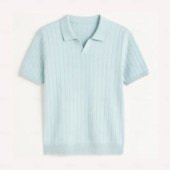 Discount OUKU Men's Polo Knit Polo Sweater Business Casual V Neck Short Sleeve Formal Solid Color Novelty Summer All Seasons Light Blue Light Khaki Black White Army Green Coffee Polo