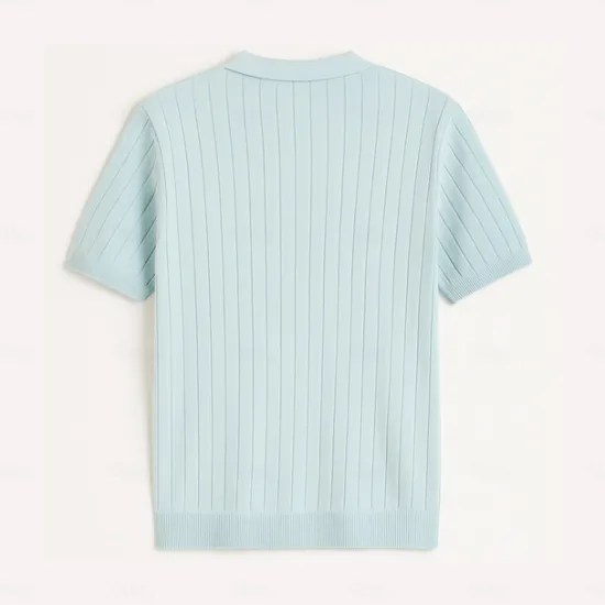 Discount OUKU Men's Polo Knit Polo Sweater Business Casual V Neck Short Sleeve Formal Solid Color Novelty Summer All Seasons Light Blue Light Khaki Black White Army Green Coffee Polo
