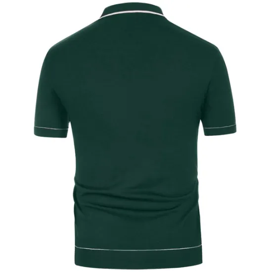 OUKU Men's Polo Knit Polo Sweater Business Casual Lapel Short Sleeve Modern Old Money Style Solid / Plain Color Button Front Summer Dark Navy Green Rose Red Polo