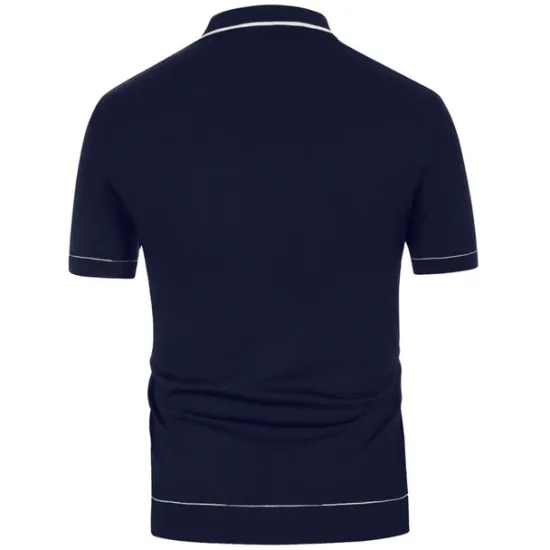 OUKU Men's Polo Knit Polo Sweater Business Casual Lapel Short Sleeve Modern Old Money Style Solid / Plain Color Button Front Summer Dark Navy Green Rose Red Polo