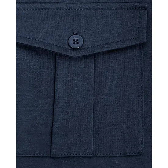 New OUKU Men's Polo Shirt Button Up Polos Casual Sports Lapel Long Sleeve Fashion Basic Plain Button Pocket Spring & Fall Regular Fit Black White Army Green Red Navy Blue Dark Green Polo Shirt