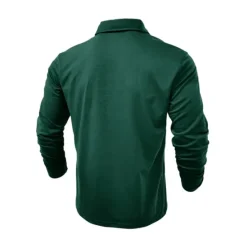 New OUKU Men's Polo Shirt Button Up Polos Casual Sports Lapel Long Sleeve Fashion Basic Plain Button Pocket Spring & Fall Regular Fit Black White Army Green Red Navy Blue Dark Green Polo Shirt